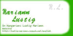 mariann lustig business card